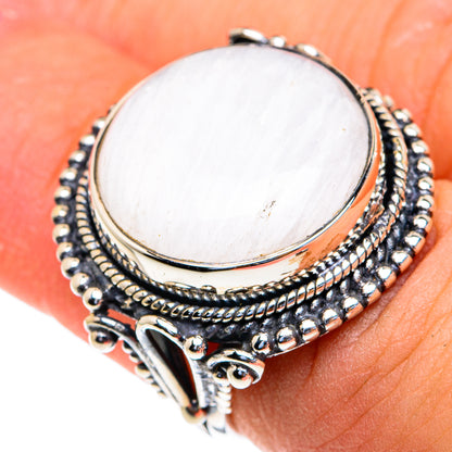 Rainbow Moonstone Rings handcrafted by Ana Silver Co - RING82138
