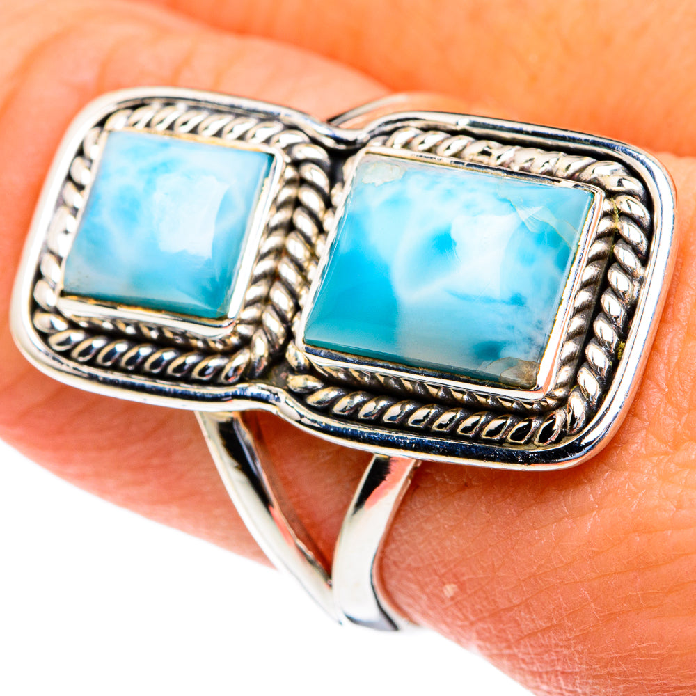 Larimar Rings handcrafted by Ana Silver Co - RING82145