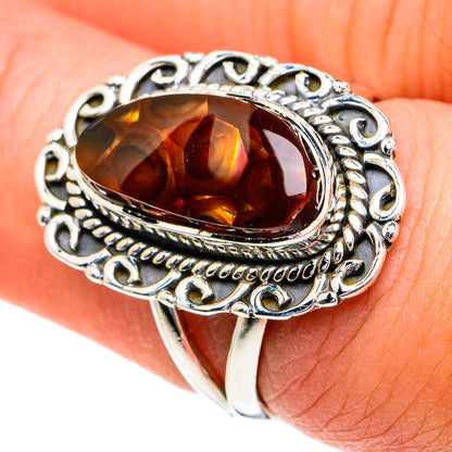 Mexican Fire Agate Rings handcrafted by Ana Silver Co - RING82158
