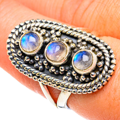 Rainbow Moonstone Rings handcrafted by Ana Silver Co - RING82170