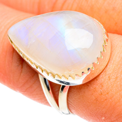 Rainbow Moonstone Rings handcrafted by Ana Silver Co - RING82172