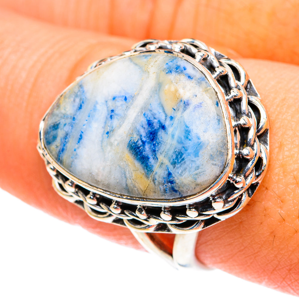 Blue Scheelite Rings handcrafted by Ana Silver Co - RING82187