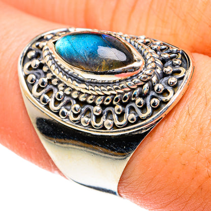 Labradorite Rings handcrafted by Ana Silver Co - RING82196