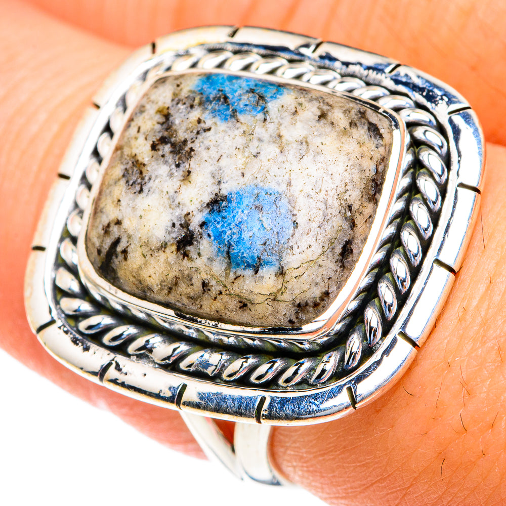 K2 Blue Azurite Rings handcrafted by Ana Silver Co - RING82197