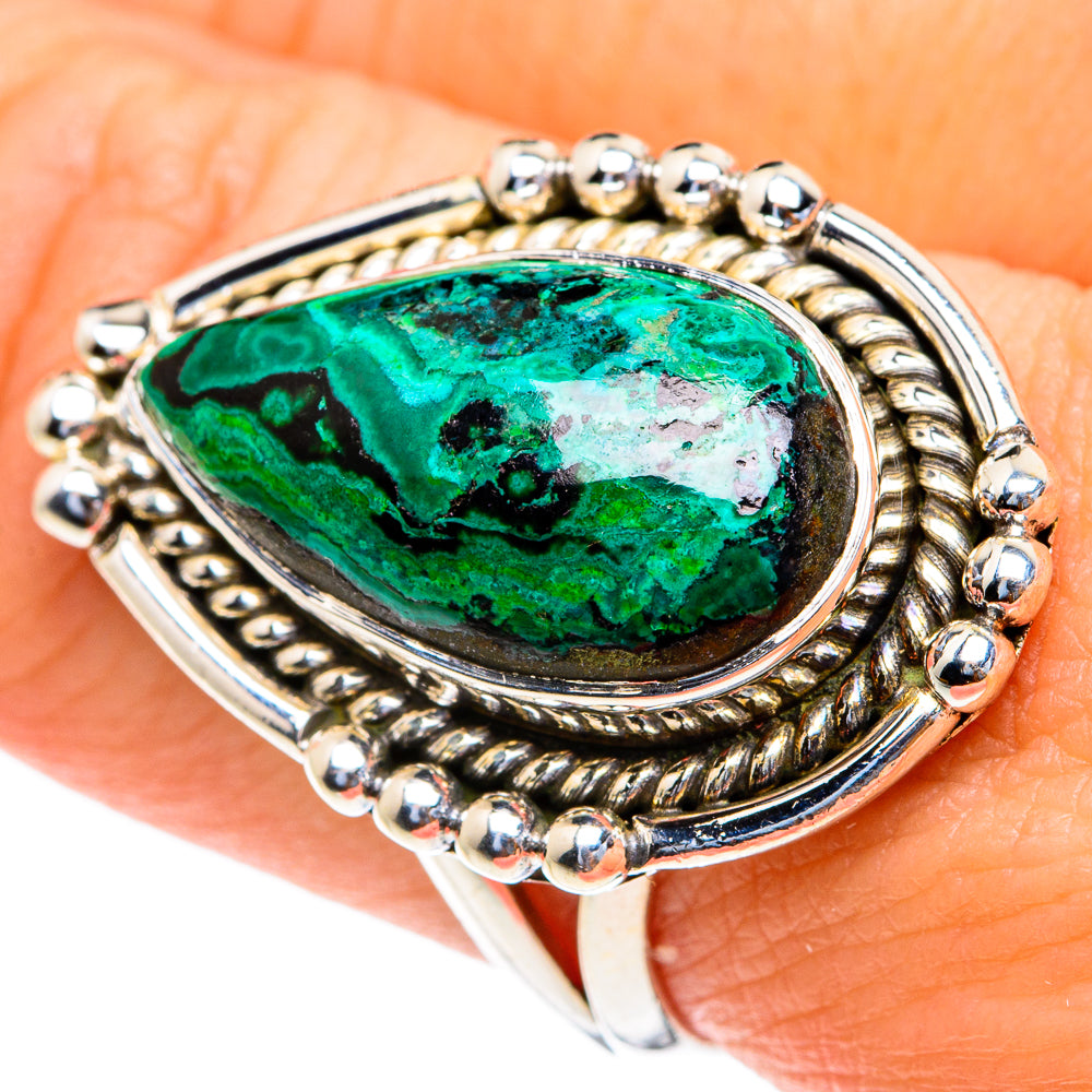 Malachite In Chrysocolla Rings handcrafted by Ana Silver Co - RING82202