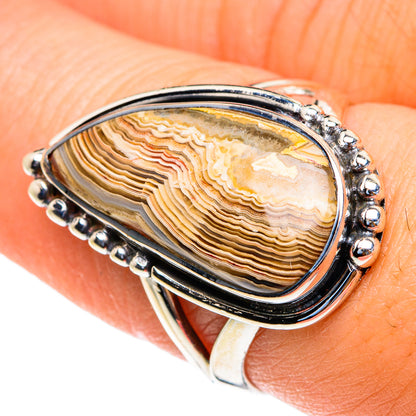 Laguna Lace Agate Rings handcrafted by Ana Silver Co - RING82208