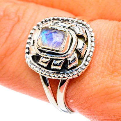 Rainbow Moonstone Rings handcrafted by Ana Silver Co - RING82221