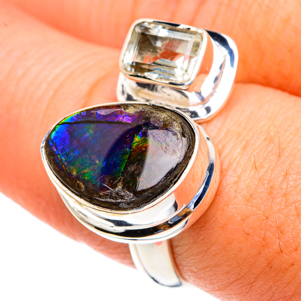 Ammolite Rings handcrafted by Ana Silver Co - RING82224