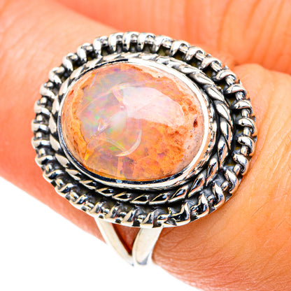 Mexican Fire Opal Rings handcrafted by Ana Silver Co - RING82226