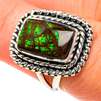 Ammolite Rings handcrafted by Ana Silver Co - RING82239