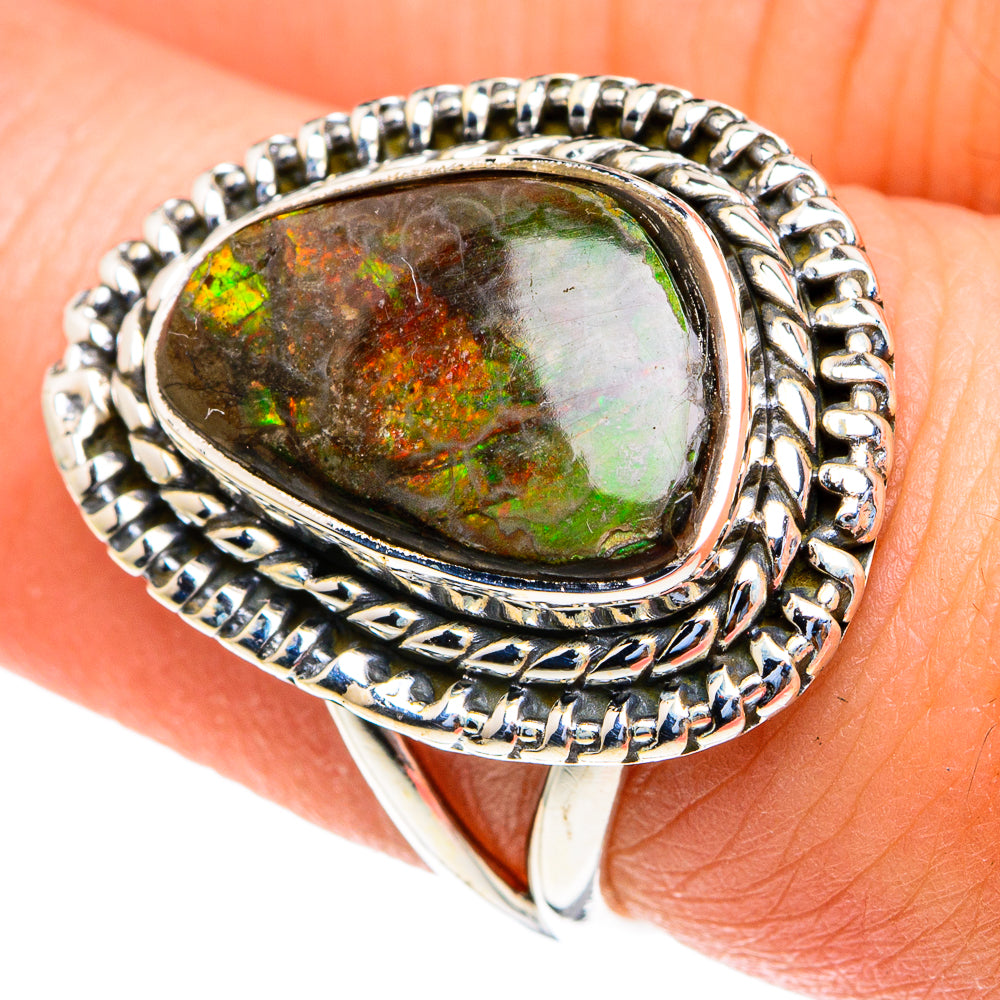 Ammolite Rings handcrafted by Ana Silver Co - RING82259