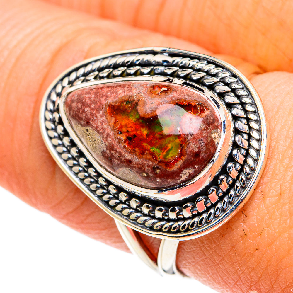 Mexican Fire Opal Rings handcrafted by Ana Silver Co - RING82261