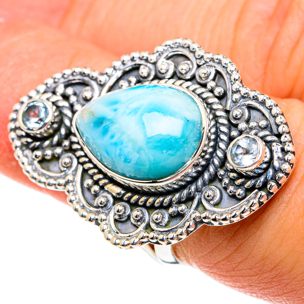 Larimar Rings handcrafted by Ana Silver Co - RING82276