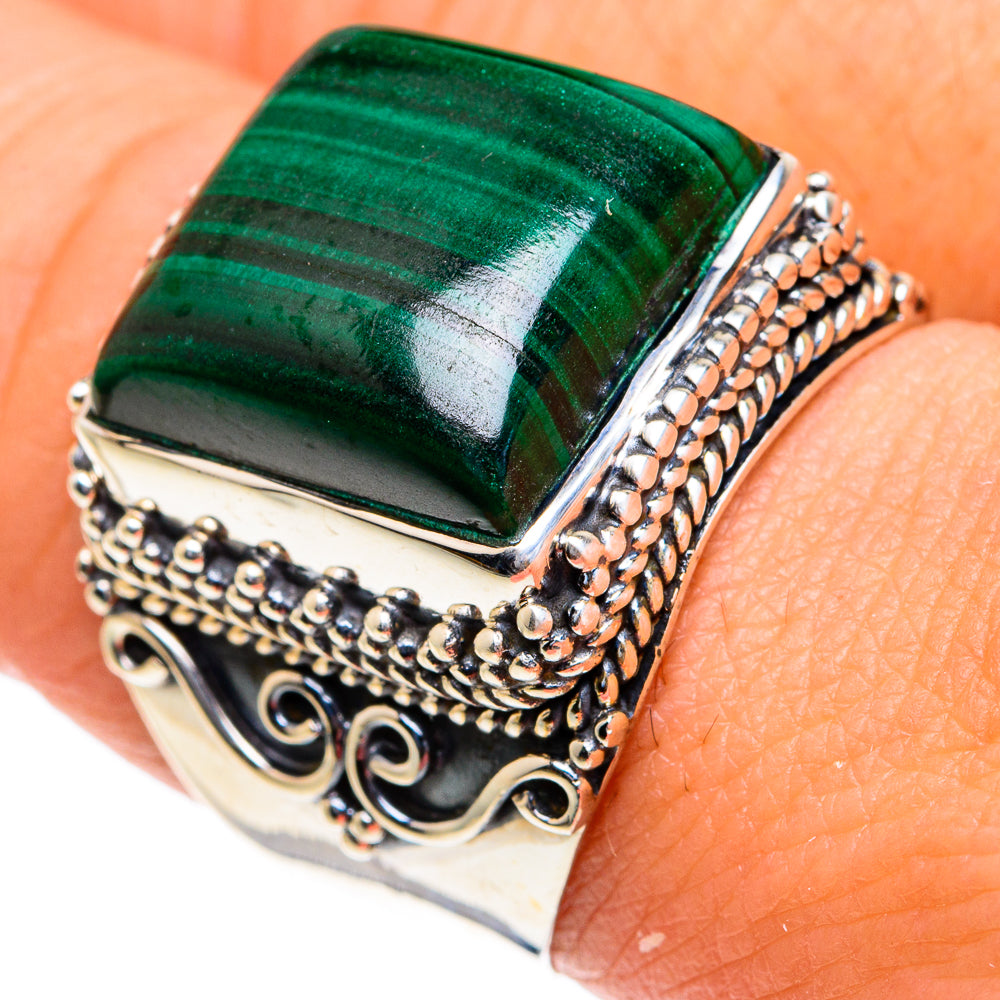 Malachite Rings handcrafted by Ana Silver Co - RING82284