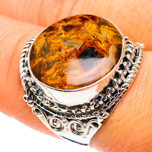 Golden Pietersite Rings handcrafted by Ana Silver Co - RING82287