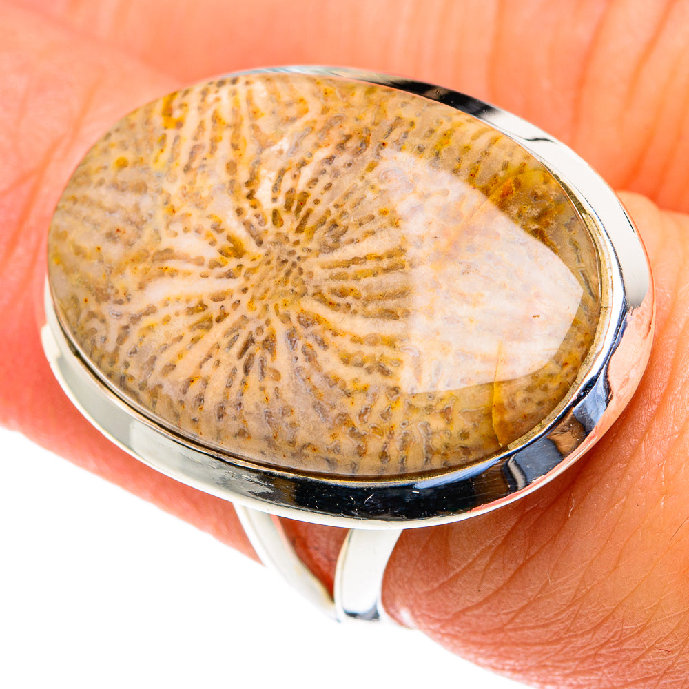 Fossil Coral Rings handcrafted by Ana Silver Co - RING82292
