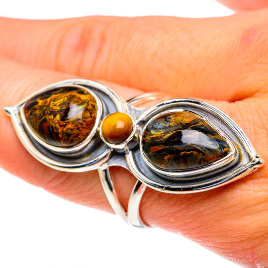 Golden Pietersite Rings handcrafted by Ana Silver Co - RING82300