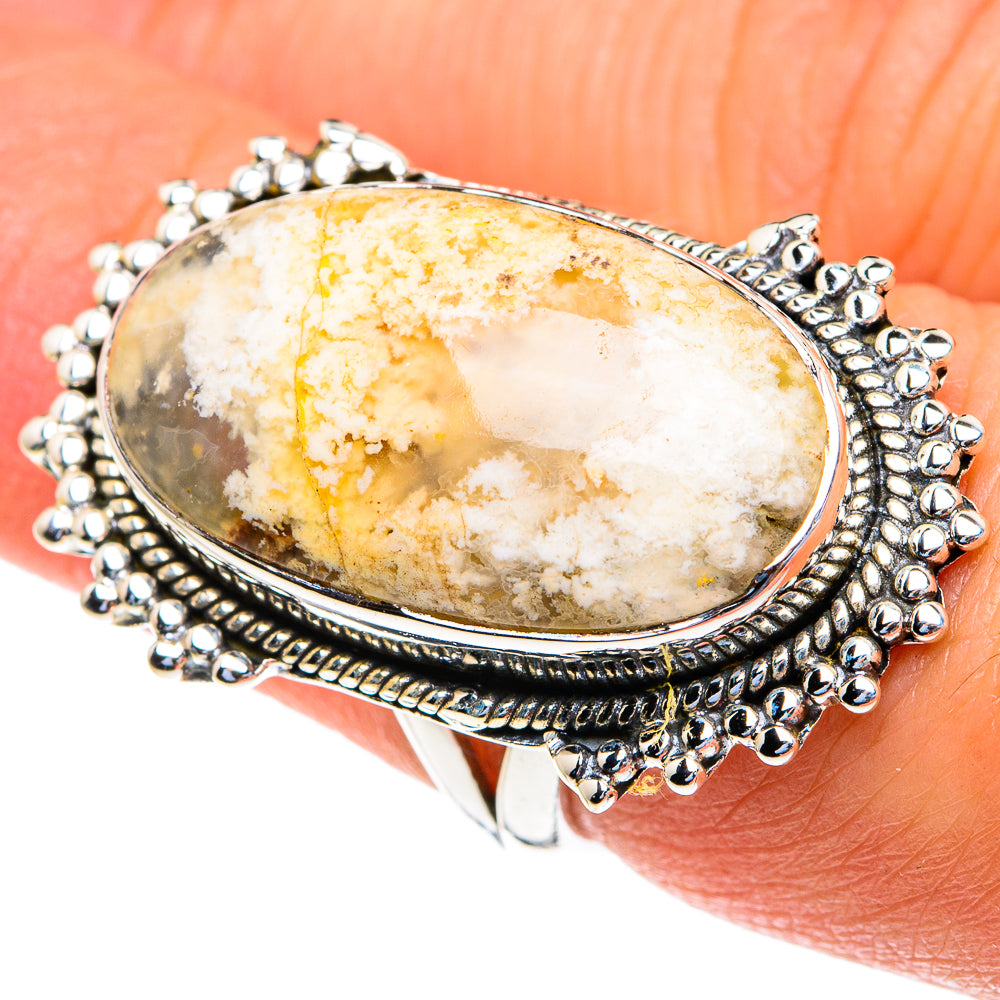 Plume Agate Rings handcrafted by Ana Silver Co - RING82304