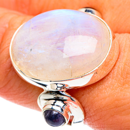 Rainbow Moonstone Rings handcrafted by Ana Silver Co - RING82305