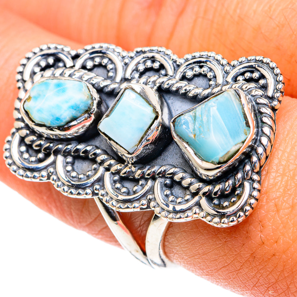Larimar Rings handcrafted by Ana Silver Co - RING82315