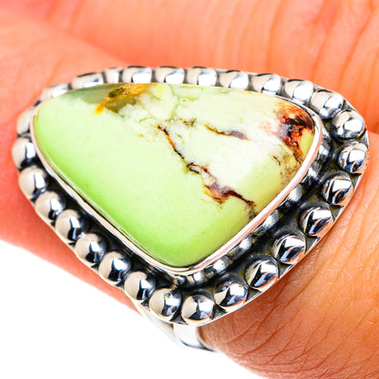 Lemon Chrysoprase Rings handcrafted by Ana Silver Co - RING82325