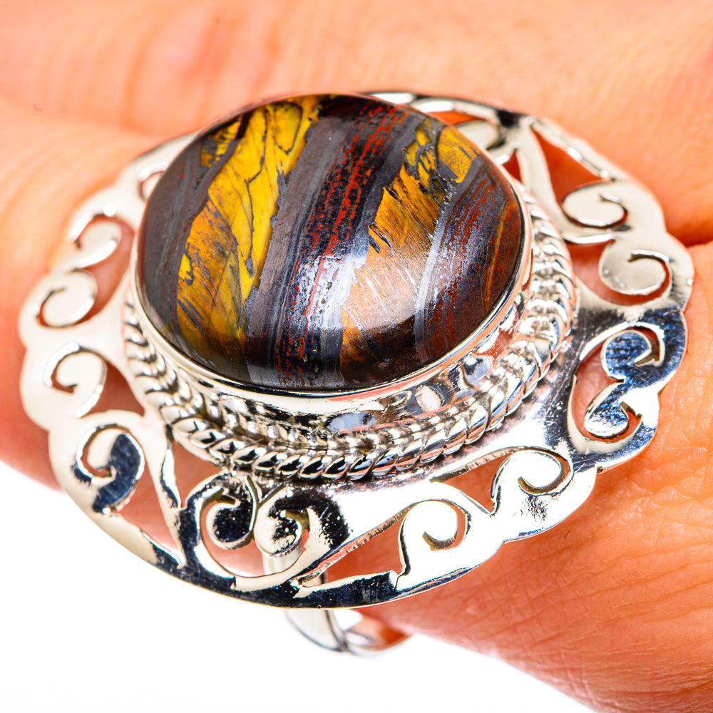 Red Tiger Iron Rings handcrafted by Ana Silver Co - RING82331