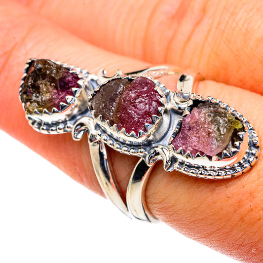Watermelon Tourmaline Rings handcrafted by Ana Silver Co - RING82339