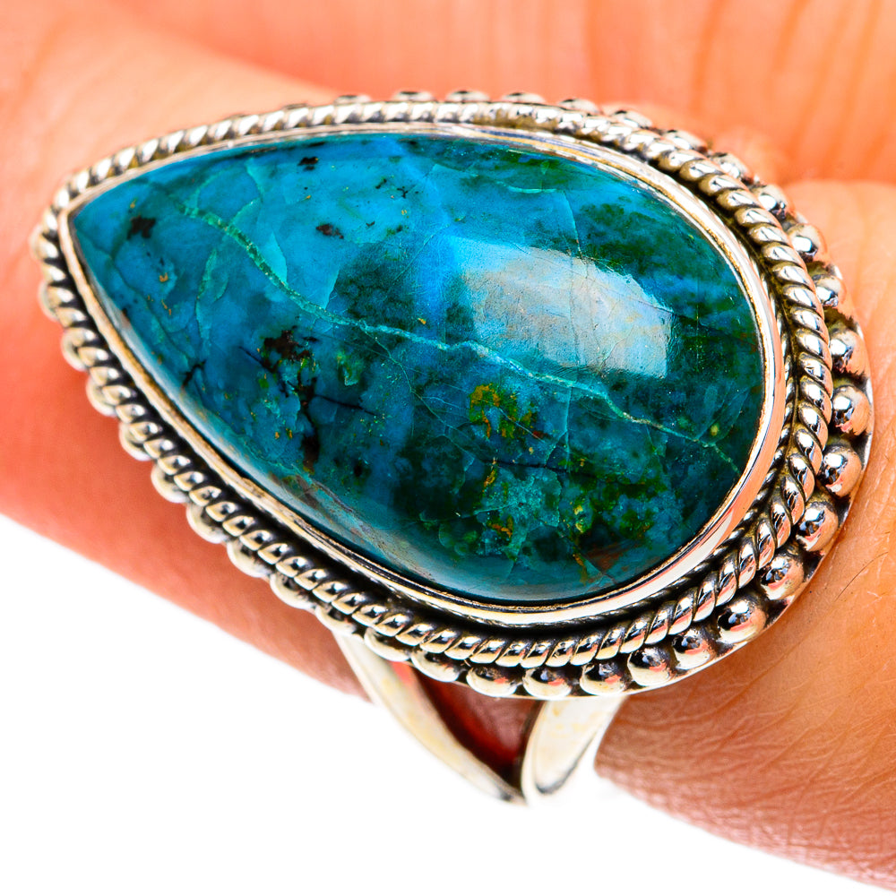 Chrysocolla Rings handcrafted by Ana Silver Co - RING82357