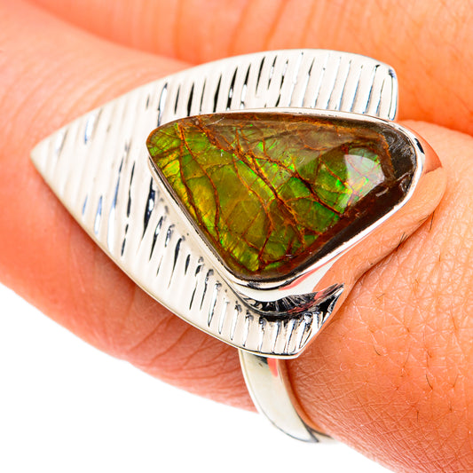 Ammolite Rings handcrafted by Ana Silver Co - RING82378