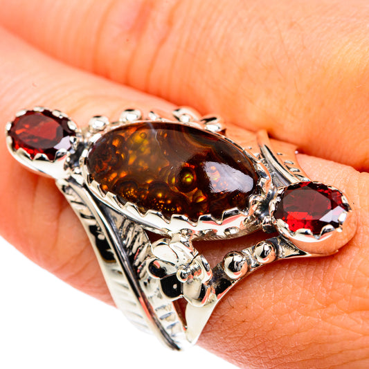 Mexican Fire Agate Rings handcrafted by Ana Silver Co - RING82379