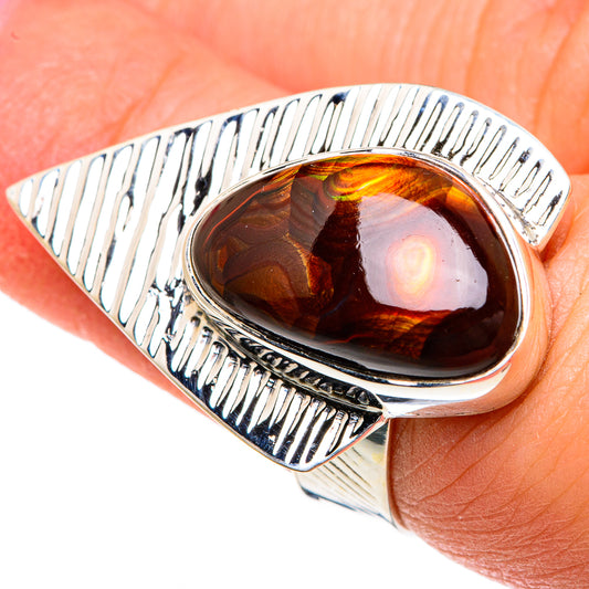 Mexican Fire Agate Rings handcrafted by Ana Silver Co - RING82380
