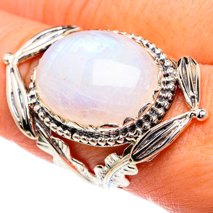 Rainbow Moonstone Rings handcrafted by Ana Silver Co - RING82386