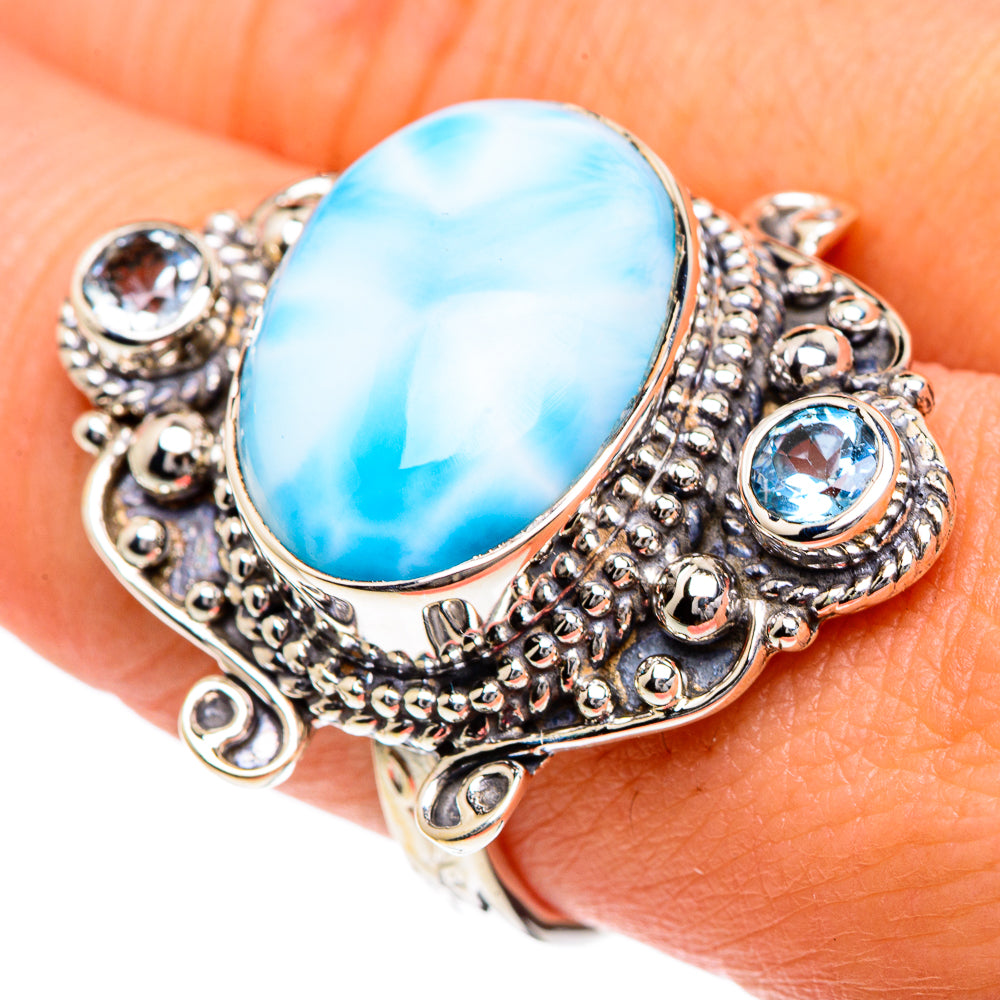 Larimar Rings handcrafted by Ana Silver Co - RING82390