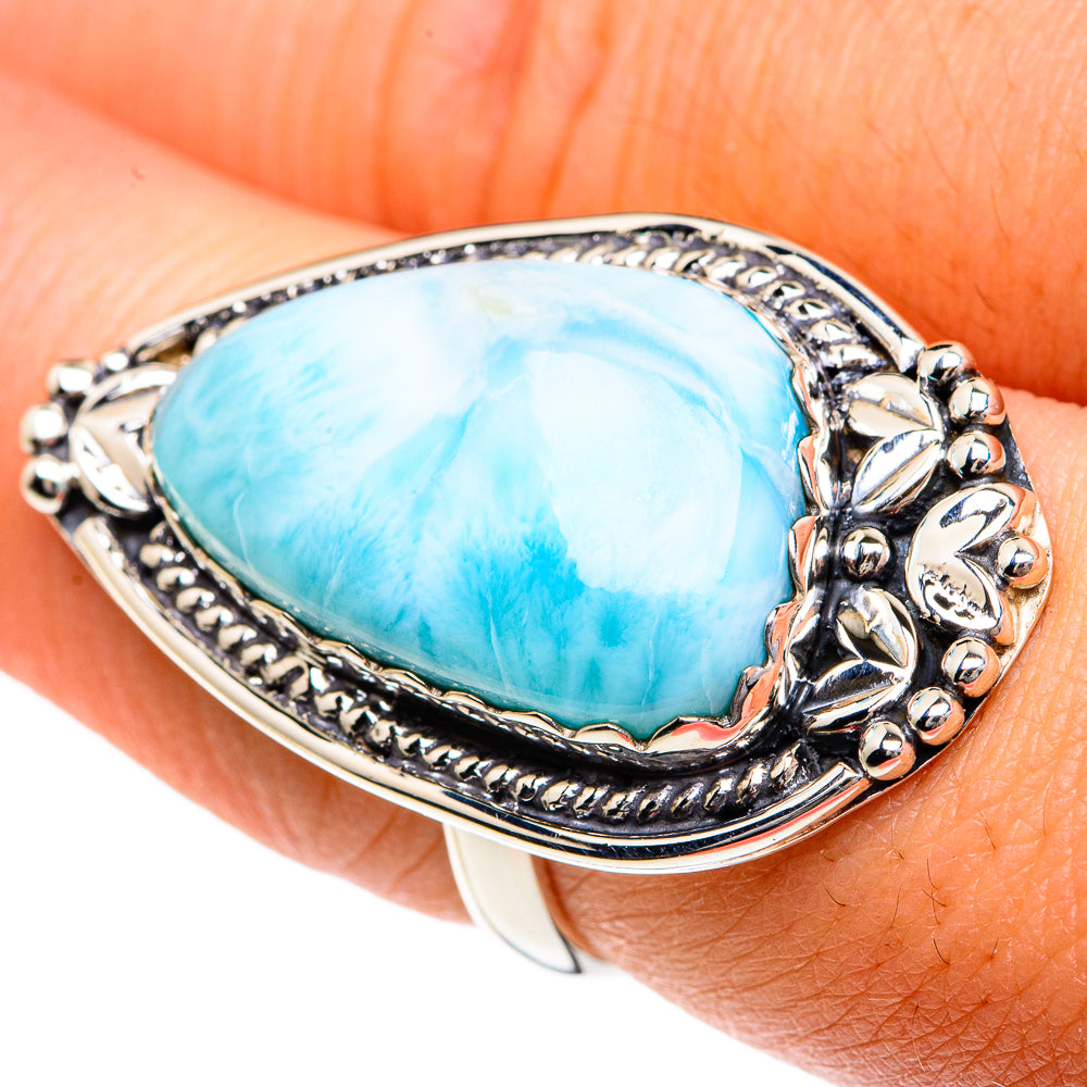 Larimar Rings handcrafted by Ana Silver Co - RING82391