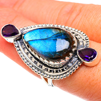 Labradorite Rings handcrafted by Ana Silver Co - RING82425