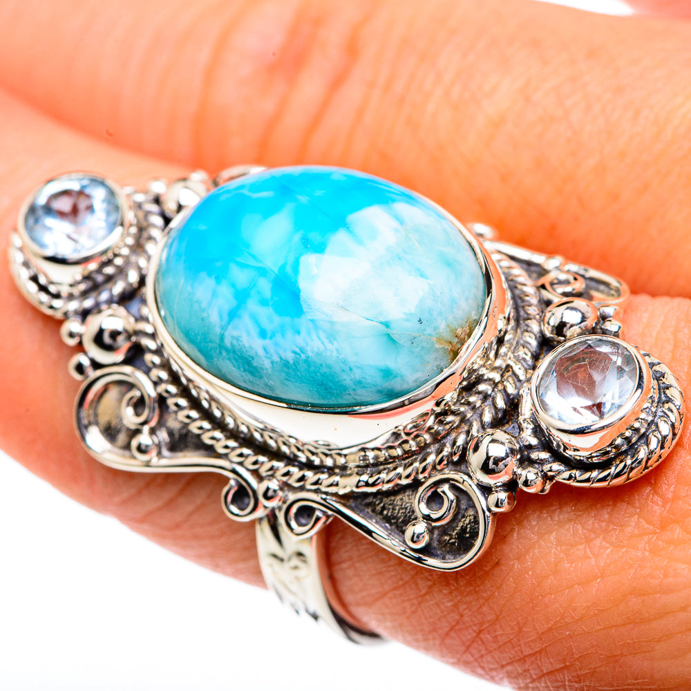 Larimar Rings handcrafted by Ana Silver Co - RING82432