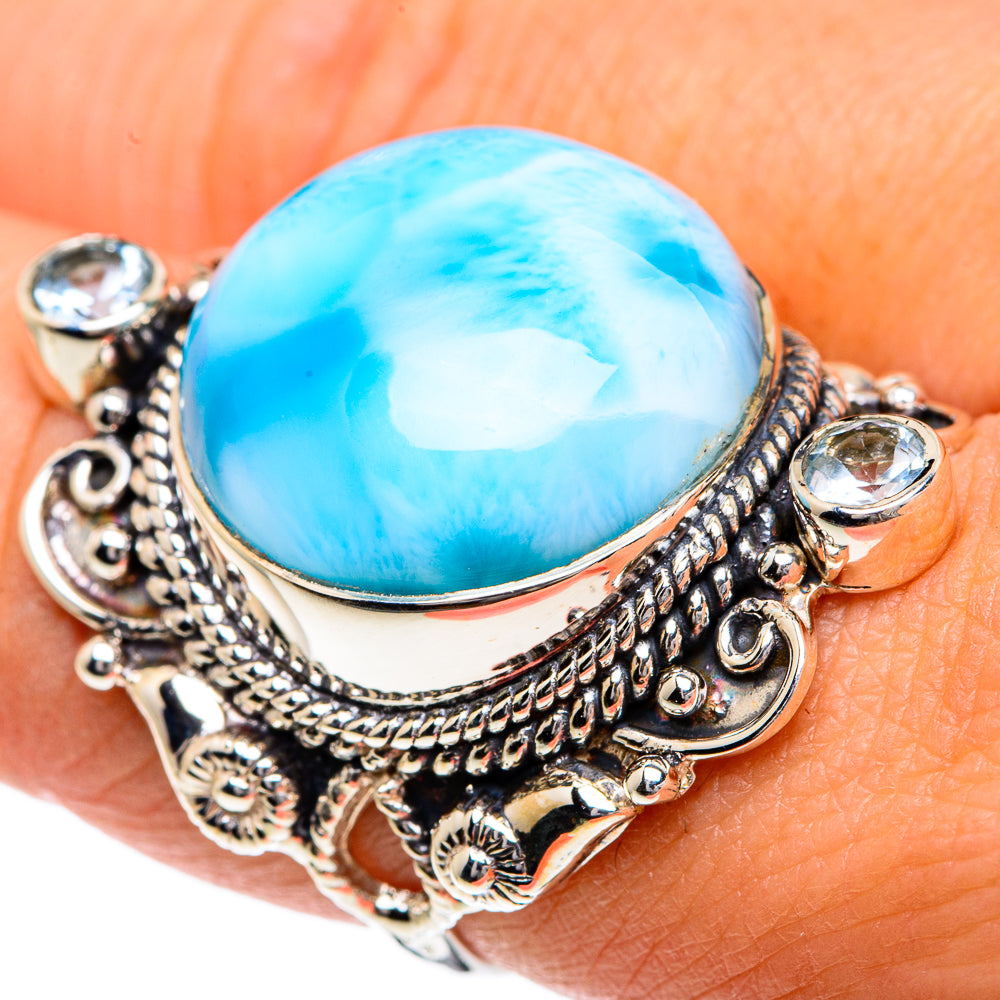 Larimar Rings handcrafted by Ana Silver Co - RING82433