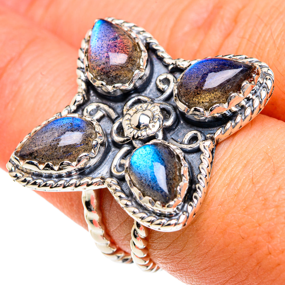 Labradorite Rings handcrafted by Ana Silver Co - RING82436