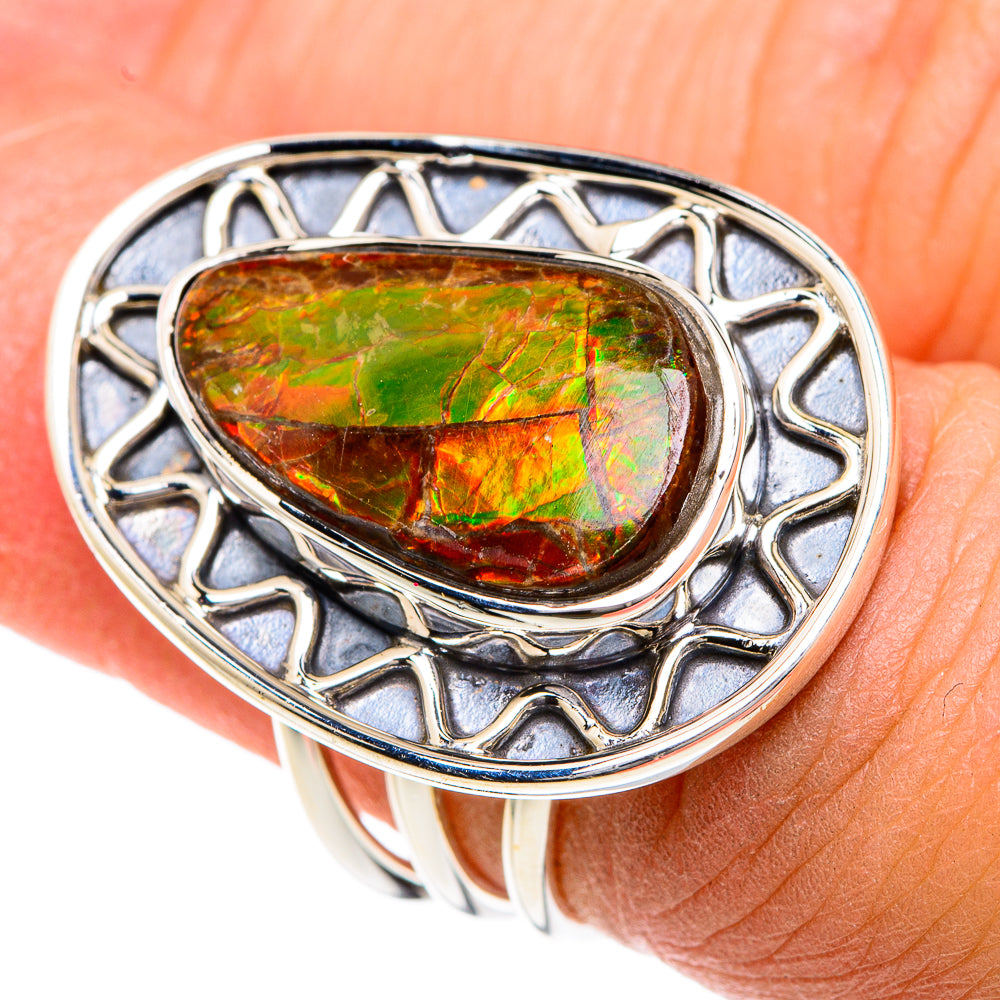 Ammolite Rings handcrafted by Ana Silver Co - RING82452