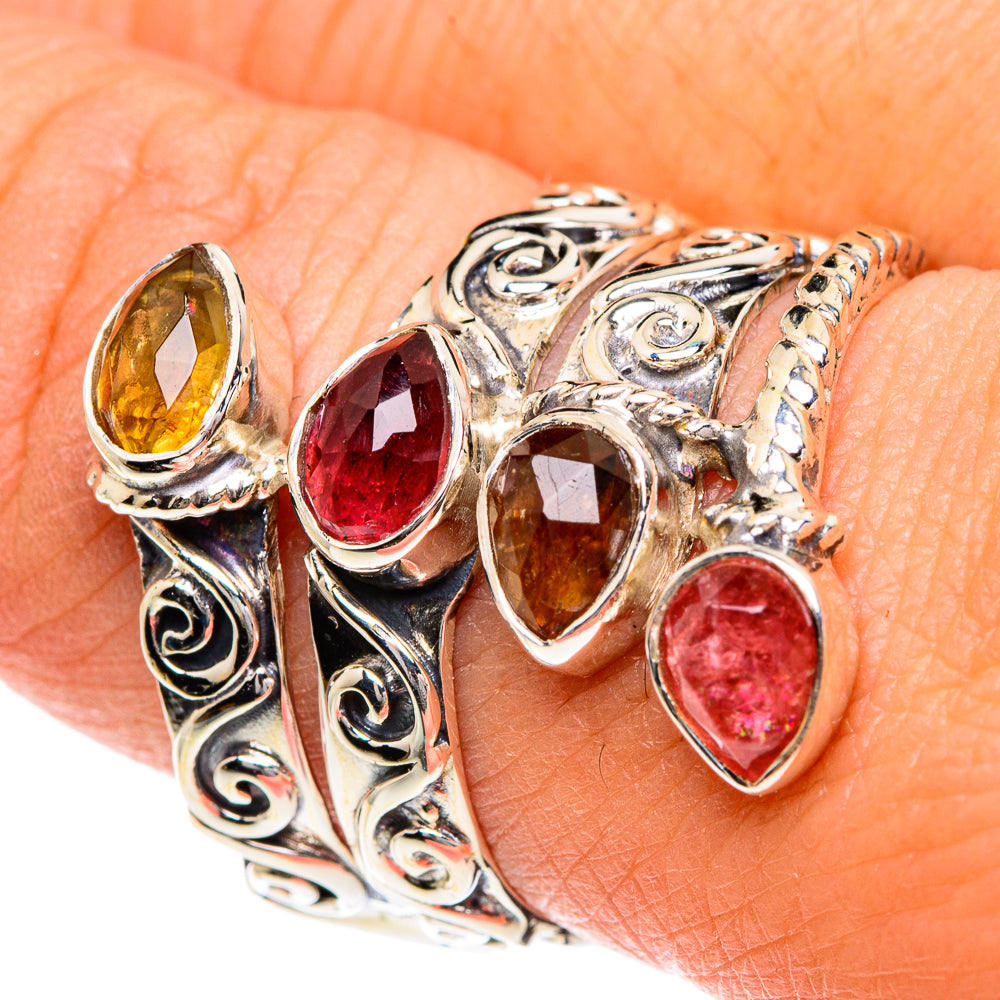 Pink Tourmaline Rings handcrafted by Ana Silver Co - RING82453