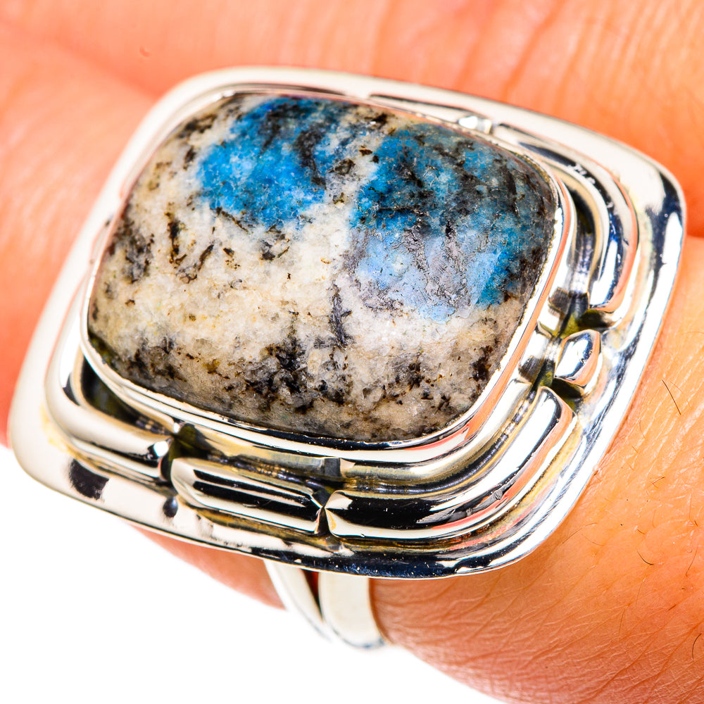 K2 Blue Azurite Rings handcrafted by Ana Silver Co - RING82460