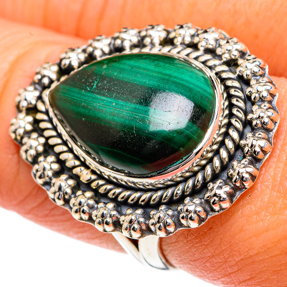 Malachite Rings handcrafted by Ana Silver Co - RING82469