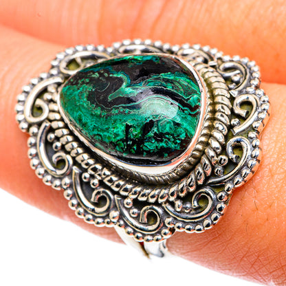 Malachite In Chrysocolla Rings handcrafted by Ana Silver Co - RING82470