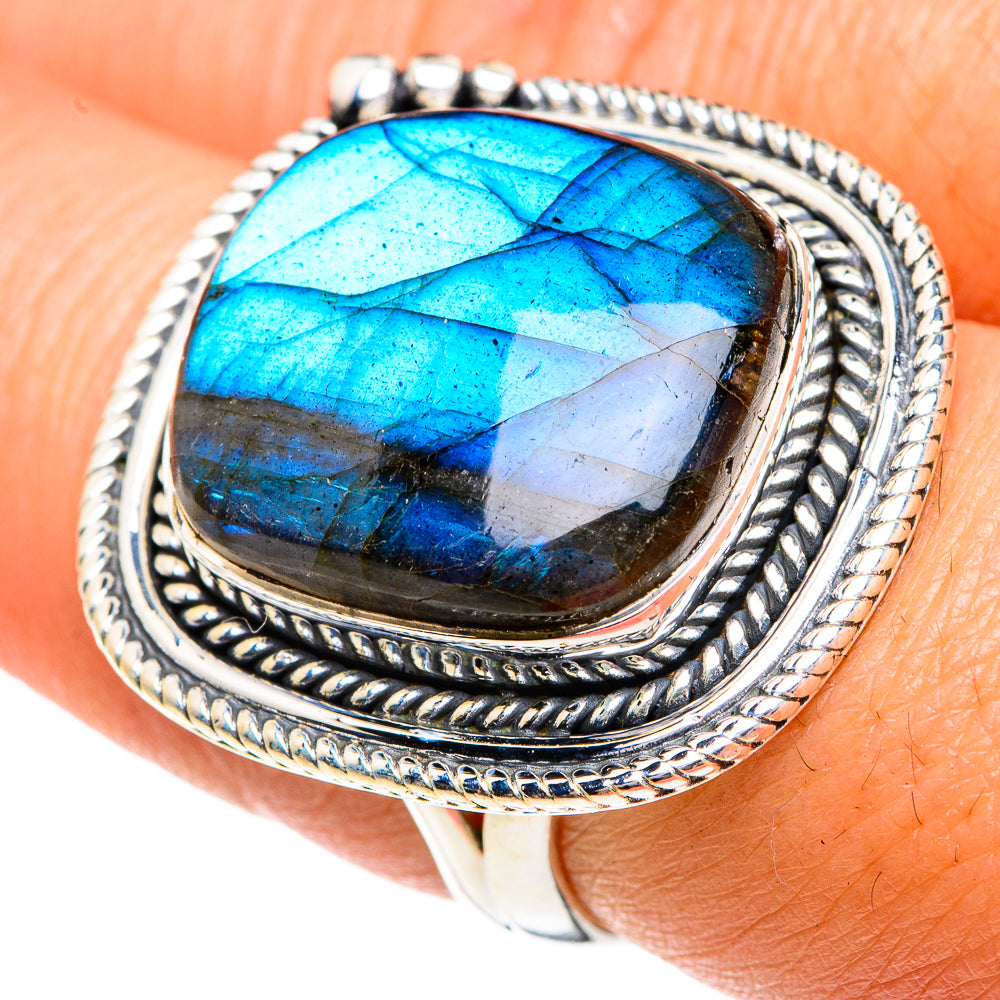 Labradorite Rings handcrafted by Ana Silver Co - RING82503