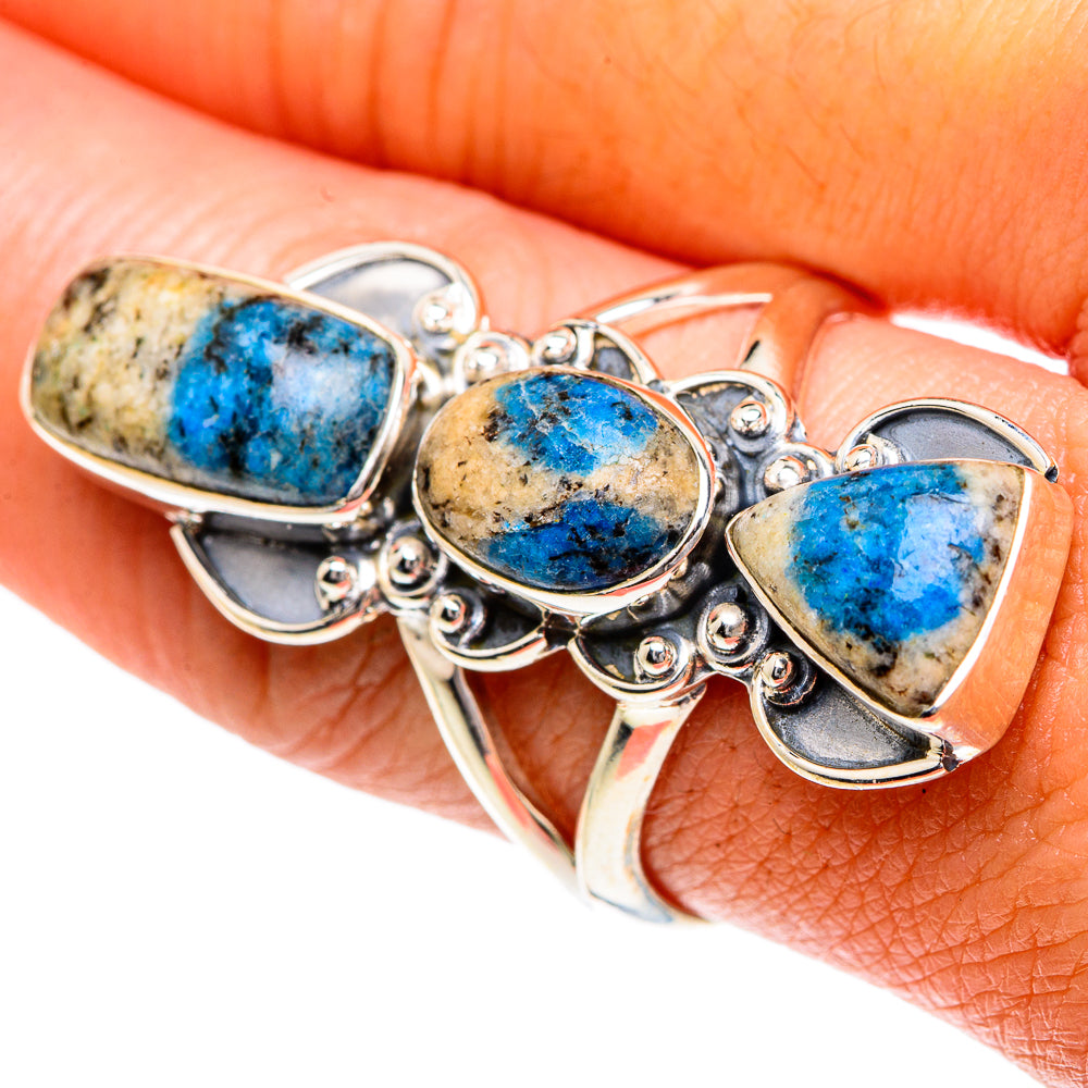 K2 Blue Azurite Rings handcrafted by Ana Silver Co - RING82507