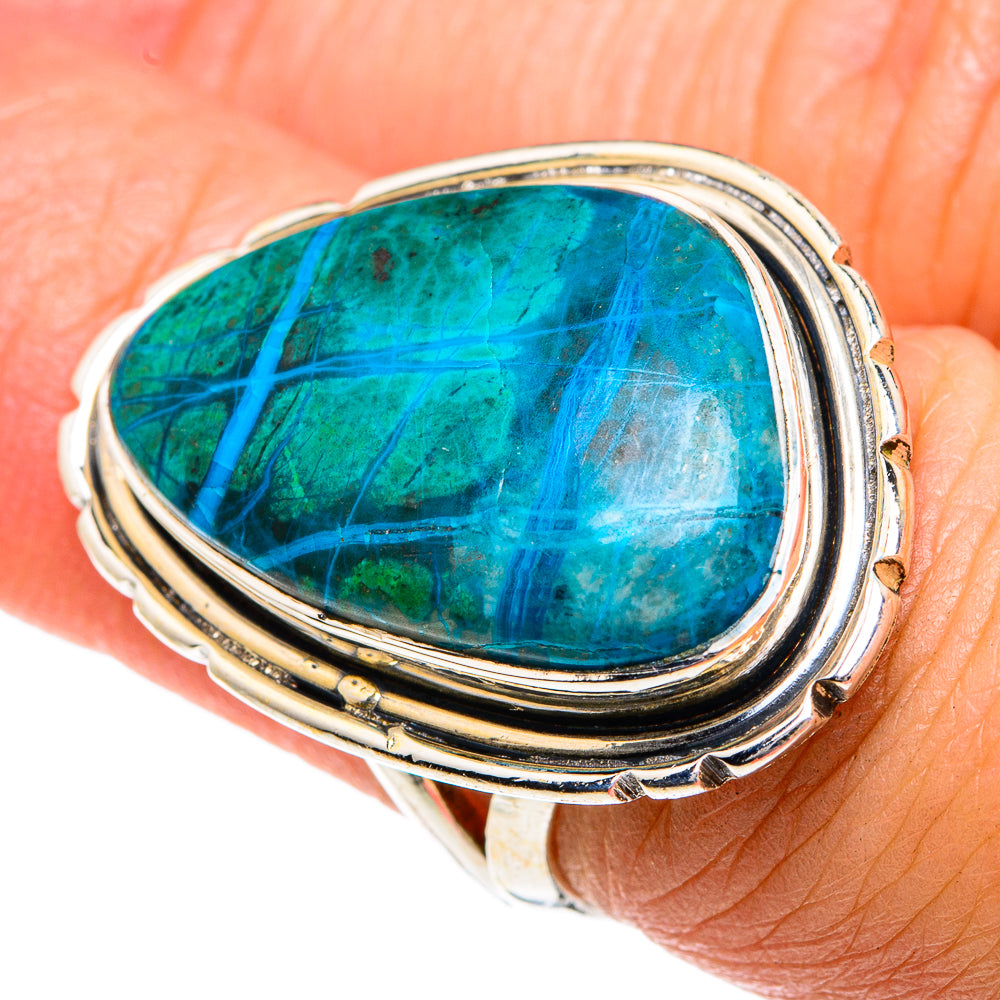 Chrysocolla Rings handcrafted by Ana Silver Co - RING82508