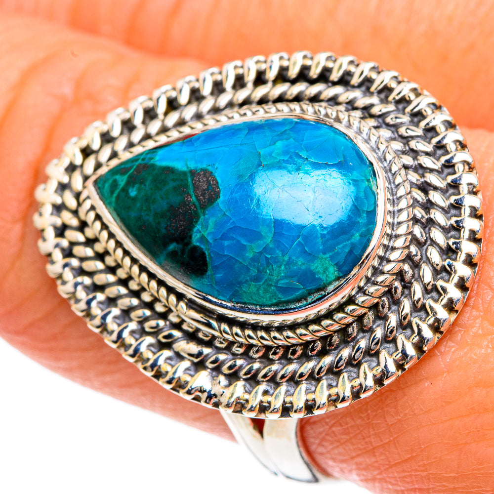 Chrysocolla Rings handcrafted by Ana Silver Co - RING82511