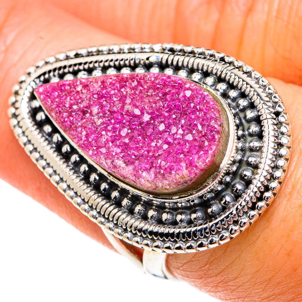 Cobalto Calcite Druzy Rings handcrafted by Ana Silver Co - RING82551