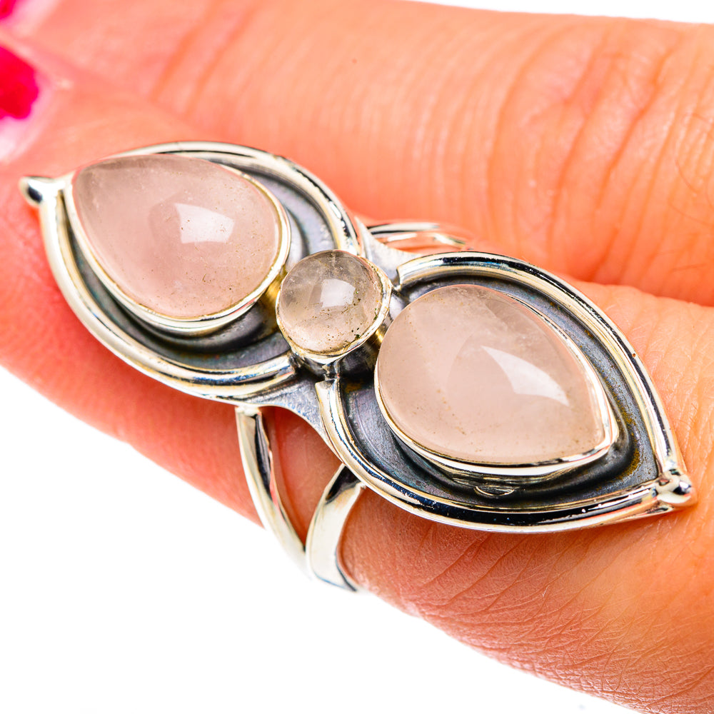 Rose Quartz Rings handcrafted by Ana Silver Co - RING82552