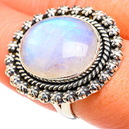 Rainbow Moonstone Rings handcrafted by Ana Silver Co - RING82560